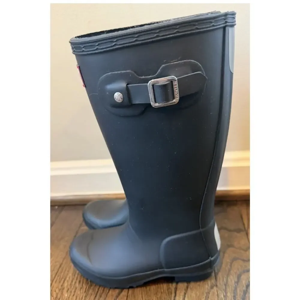 Hunter Black Tall Rain Boots Big Kids Size 1 NEW
